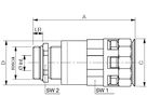 Presse étoupe et raccord MAR M40-29 - noir, UE 10pcs