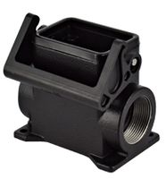 Embases en saillie 1 leviers,haut profil - M32, 44x27mm, noir LS