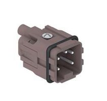 Insert mâle 4pôles+PE 10A- 230/400V - type 180°C rouge, 21x21mm