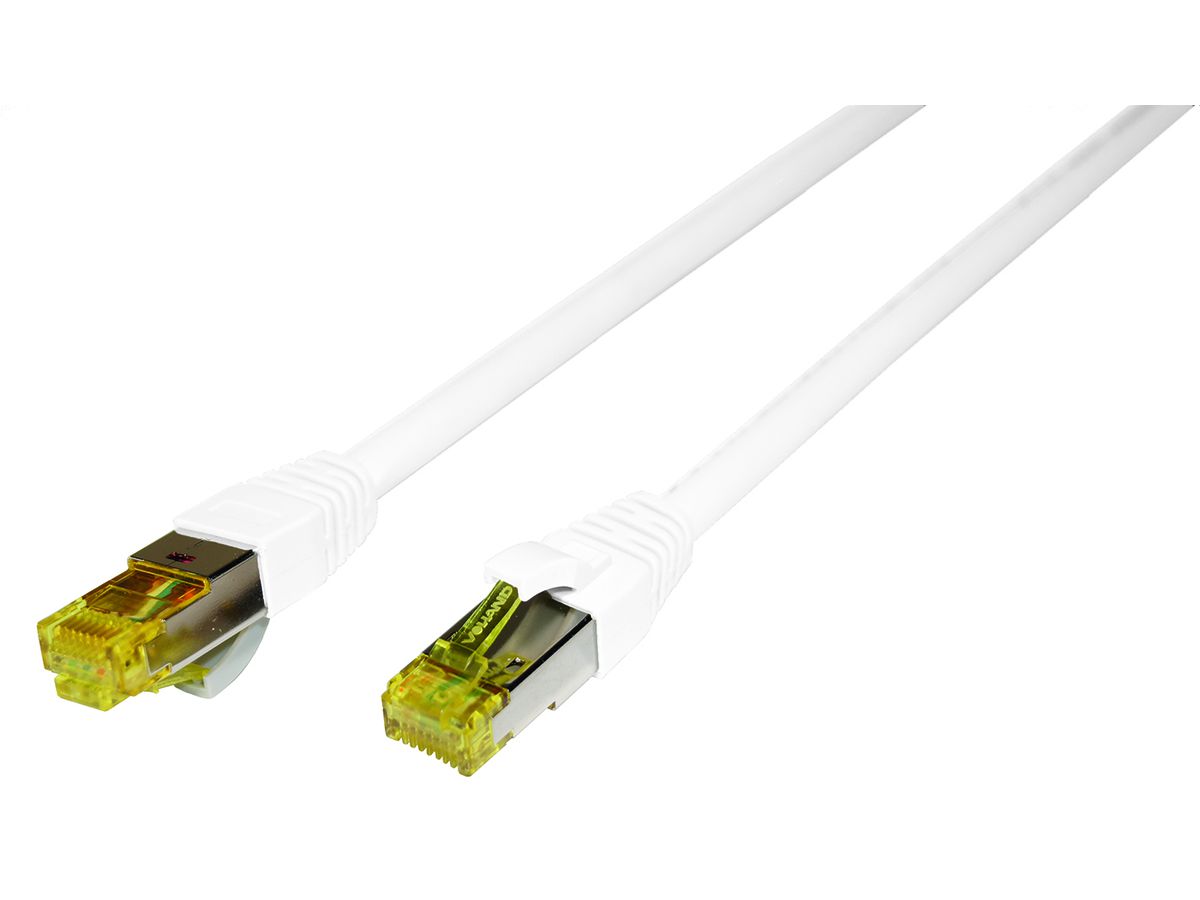 Patchcord Cat 6a S/FTP LSOH 3,0m weiss - 4x2xAWG26/7 RJ45-RJ45 UL-certified