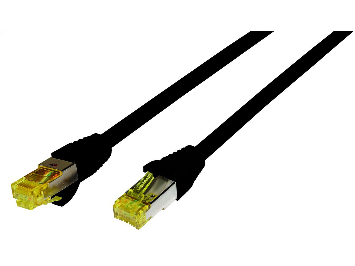 Patchcord Cat 6a S/FTP LSOH 0,3m schwarz - 4x2xAWG26/7 RJ45-RJ45 UL-certified