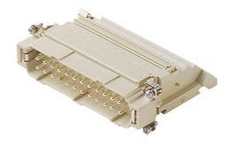 Inserts mâles 24P+T gauche 16A/500V - avec bornier, lame de pression