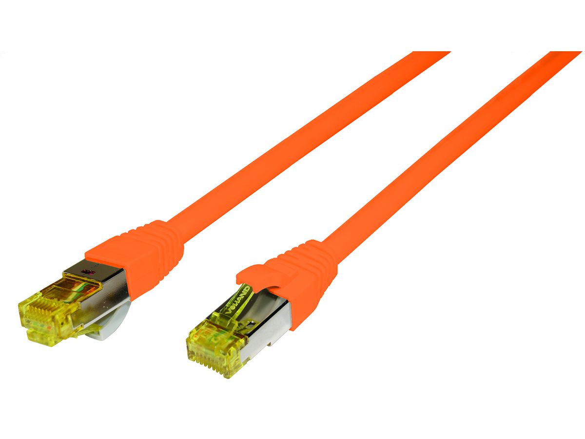 Patchcord Cat 6a S/FTP LSOH 0,25m orange - 4x2xAWG26/7 RJ45-RJ45 UL-certified