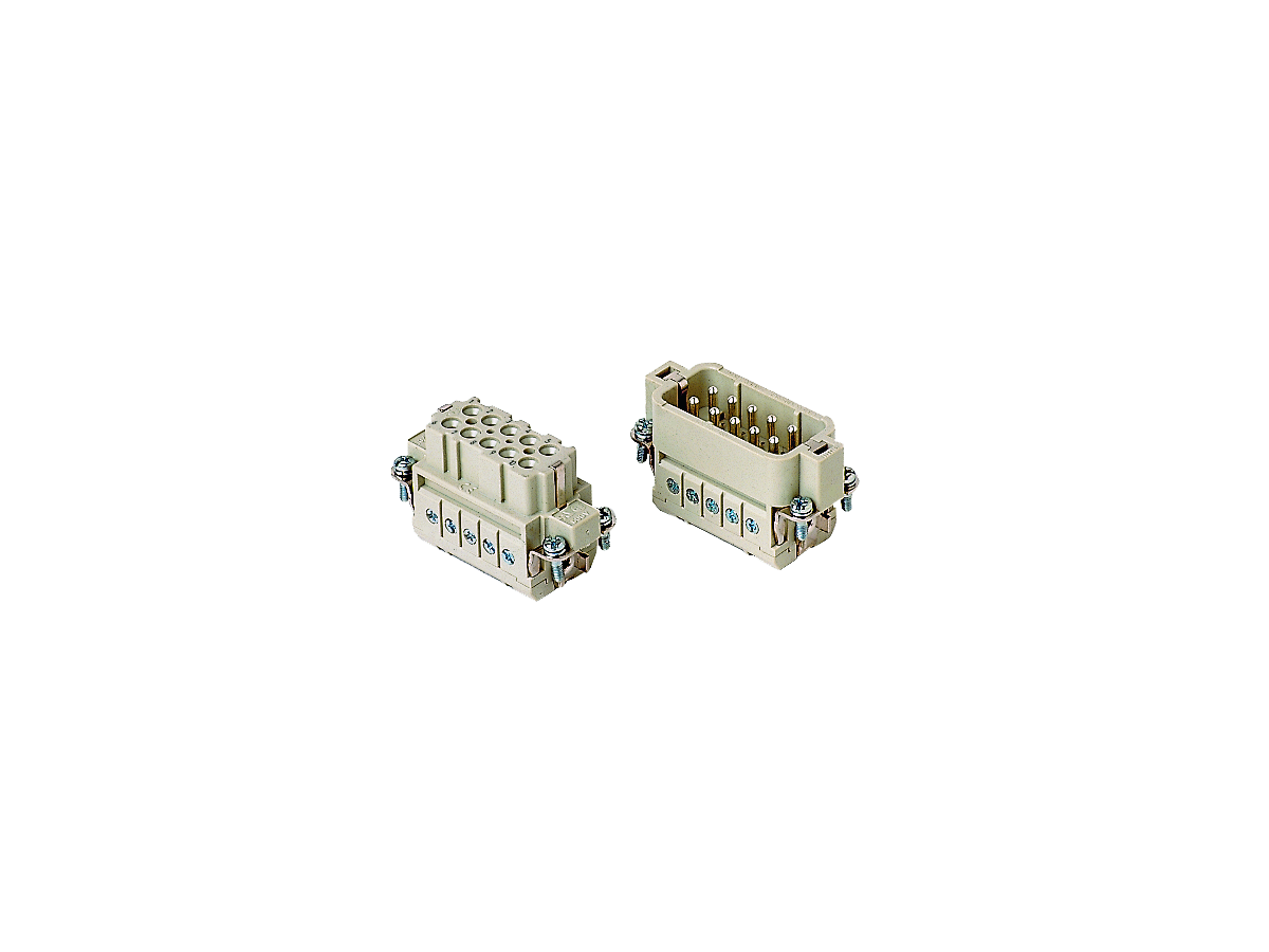 Stifteinsatz  42pol 10A/400V, Num. 28-54 - Käfigzugfeder und Verriegelungselement