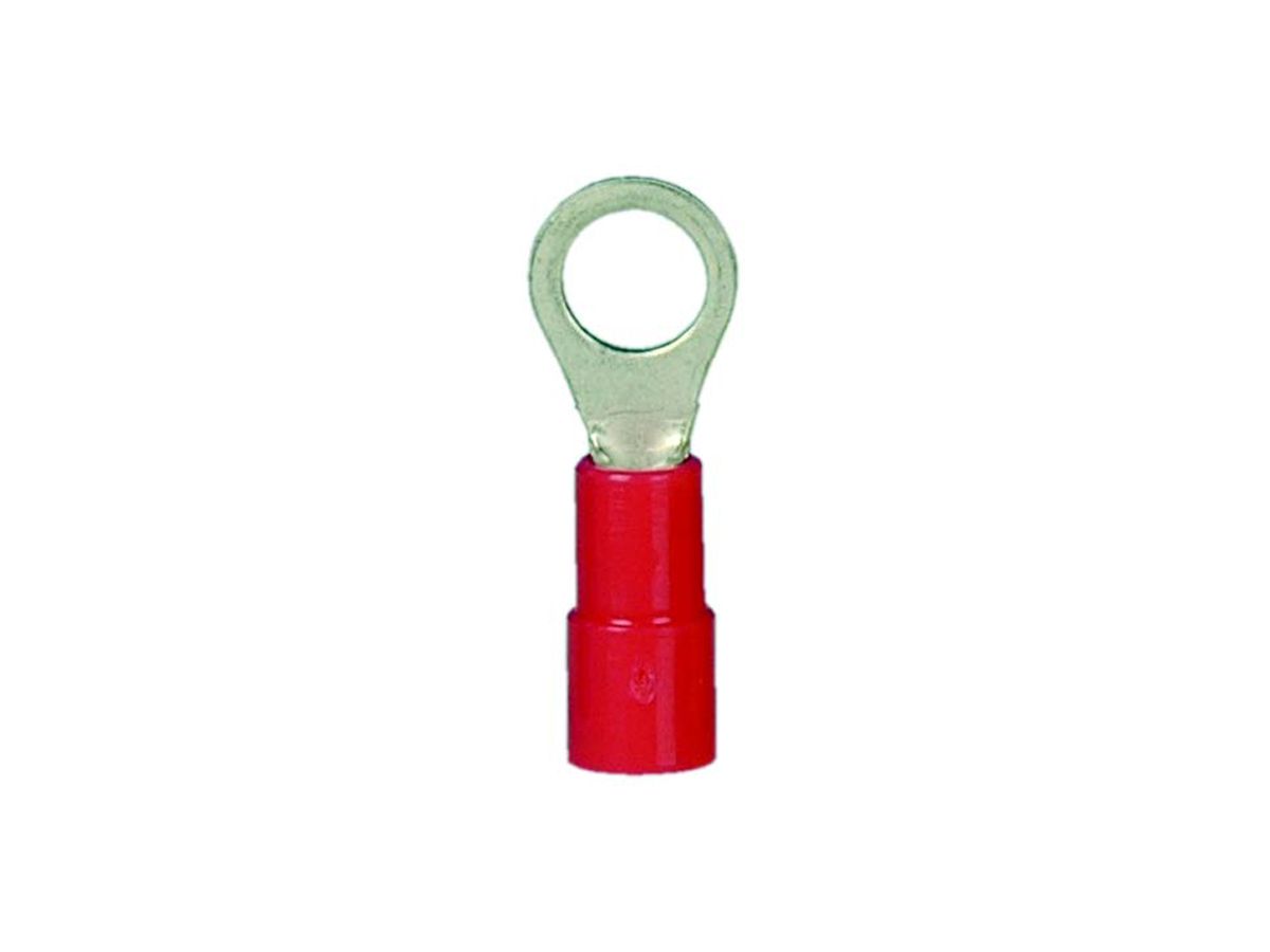 Cosse à plage ronde 10mm² M6 rouge - UL, Nylon 105°C