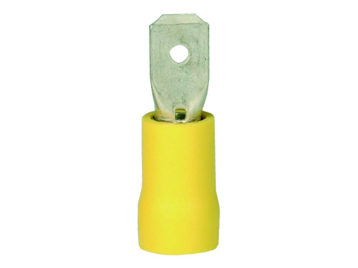 FLACHSTECKER 6,3X0,8 GELB