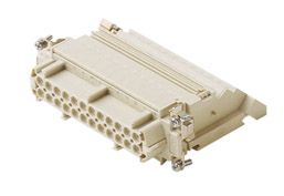 Inserts femelles 16P+T droit 16A/500V - avec bornier, lame de pression