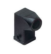 Capots noirs 2 pivots sortie latérale - M20, plastique, 21x21mm