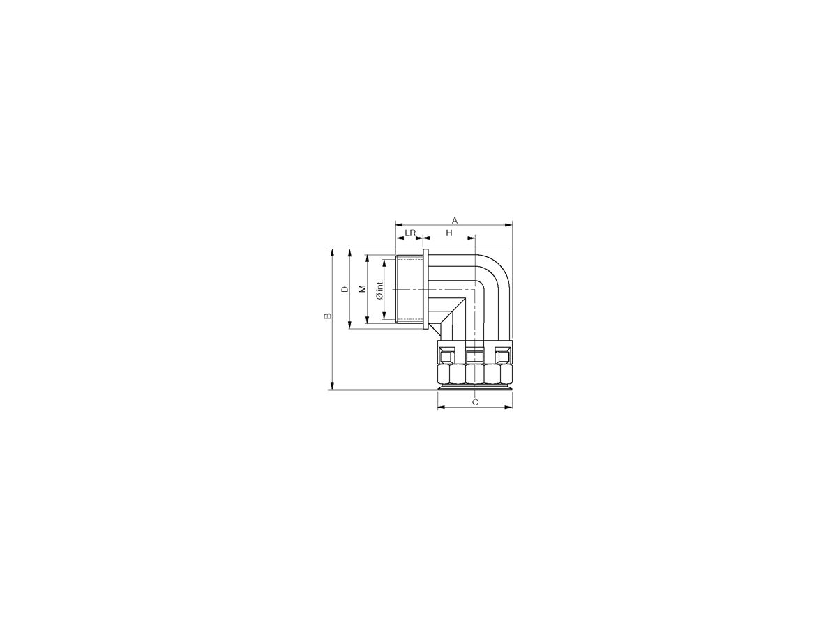 Vollprotec 90° NEC M16-12 UL - gris, UE 50pcs