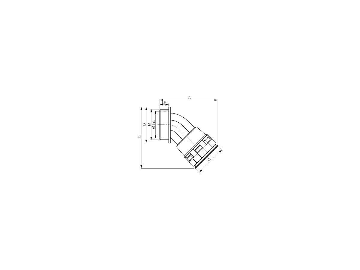 Vollprotec 45° LTC M16-12 UL - schwarz, VE 50Stk