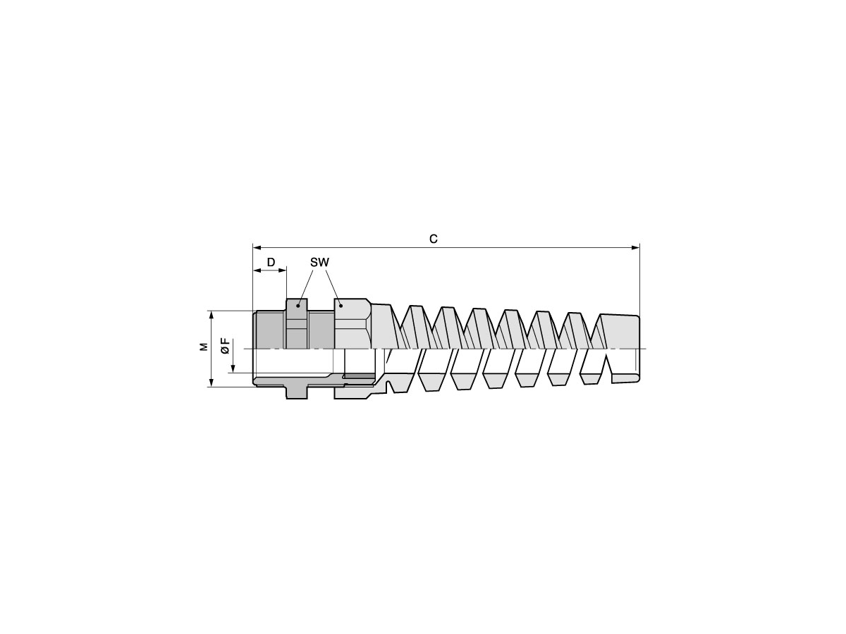 SKINTOP BS ISO M 16x1,5 RAL 9005 BK - Gewindelänge: 12mm