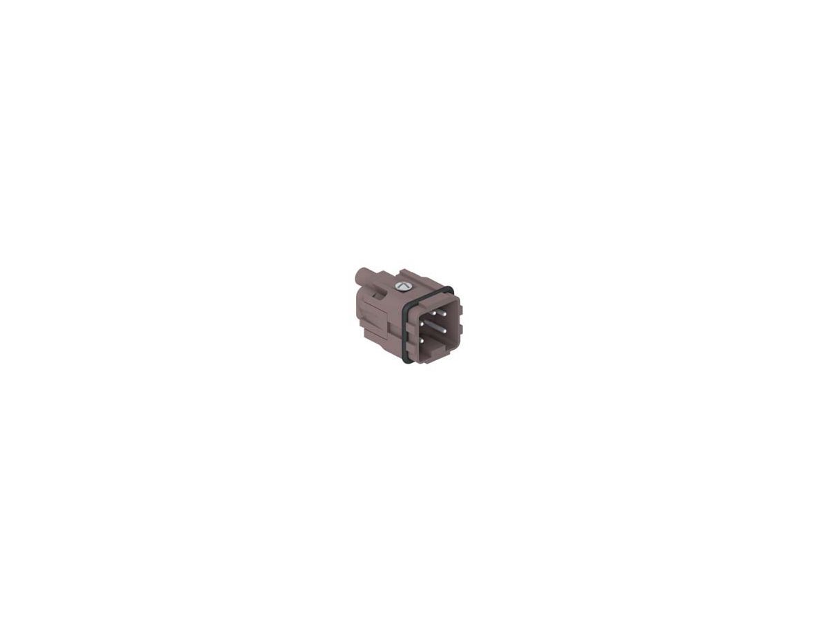 Stifteinsatz 4polig+PE 10A- 230/400V - Ausführung bis 180°C rot, 21x21mm