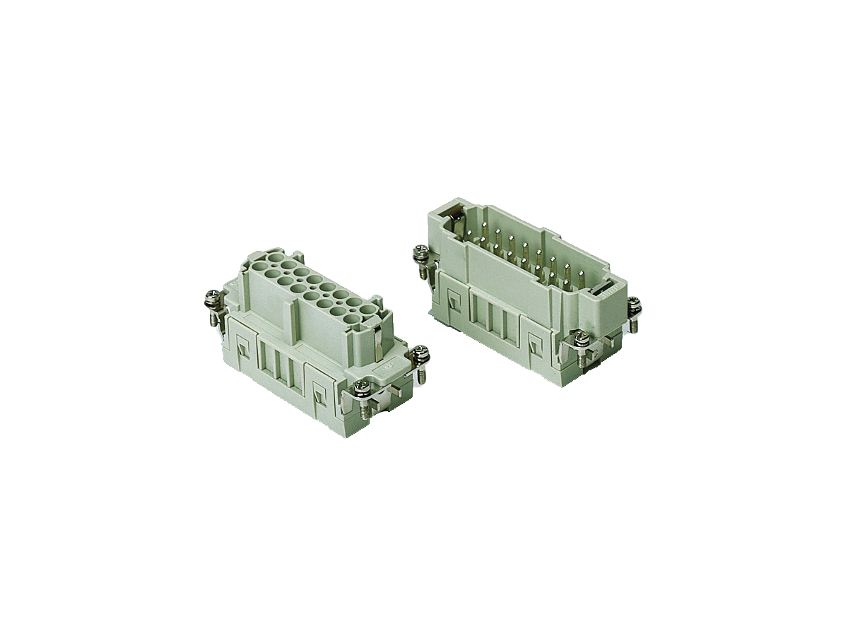 Stifteinsatz  10pol  16A/500V - Schraub.  Ausführung bis 180°C