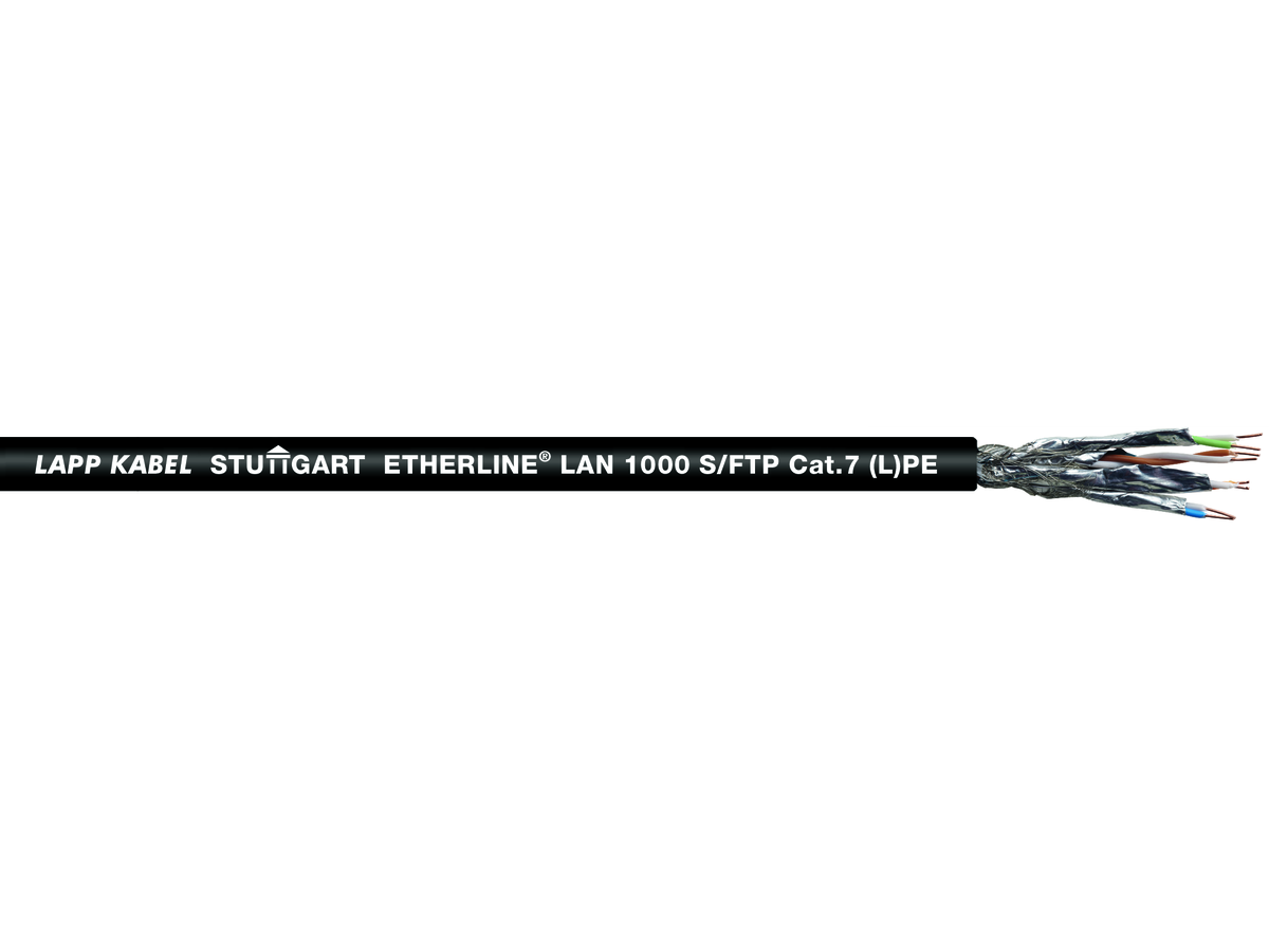 ETHERLINE LAN 1000 S/FTP CAT7 4x2xAWG23 - pour installation enterrée, étanchéité longitudinale