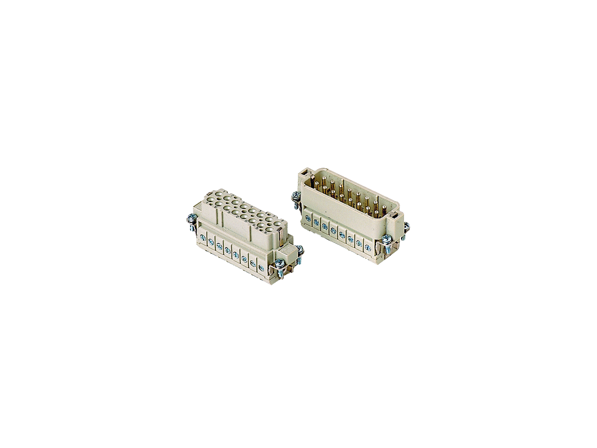 Buchseneinsatz 42pol 10A/400V,Num. 43-84 - Käfigzugfeder und Verriegelungselement