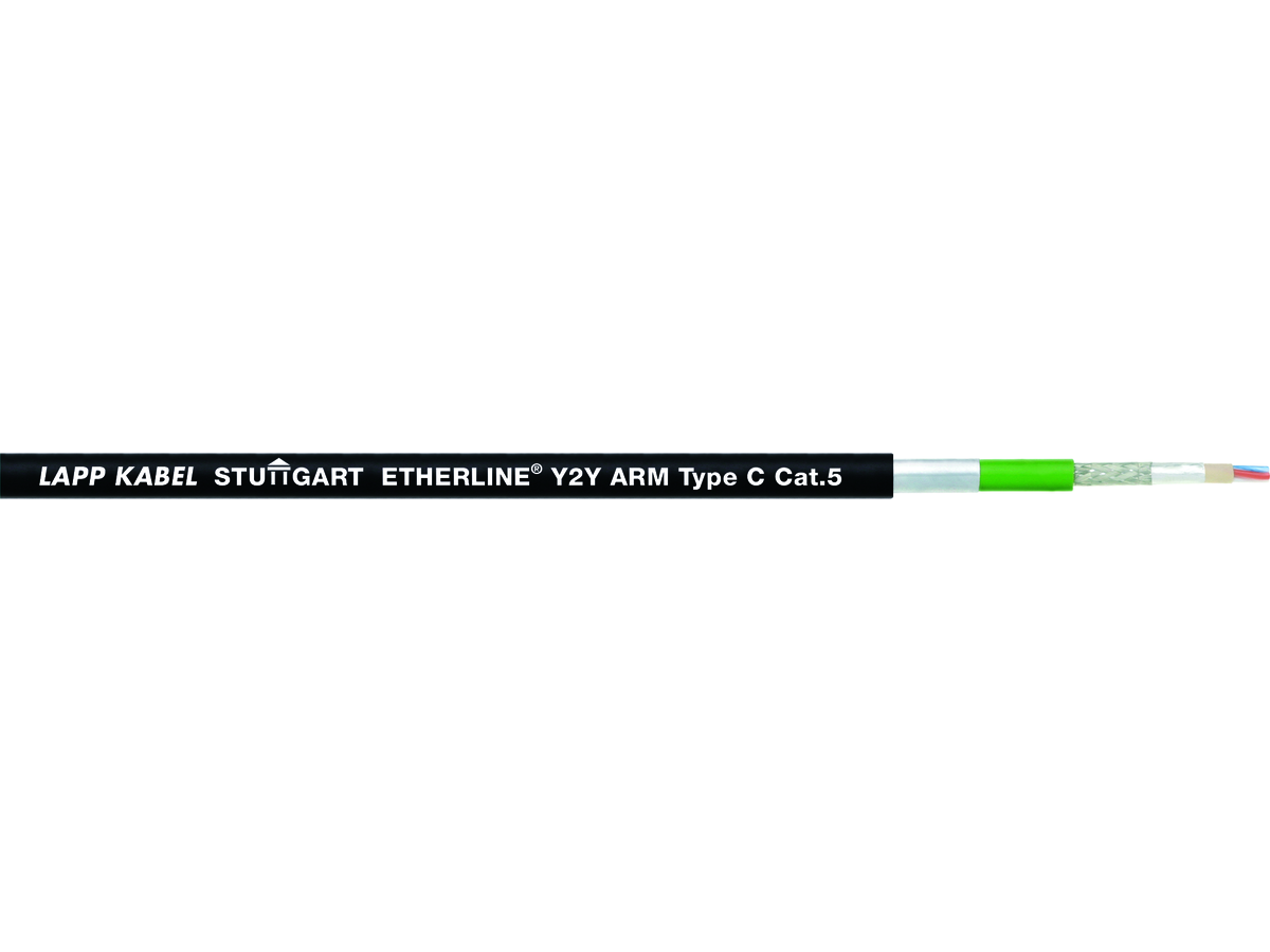 ETHERLINE PN CAT5 ARM 1x4xAWG22/1 FC BK - UV-beständig, armiert, FastConnect