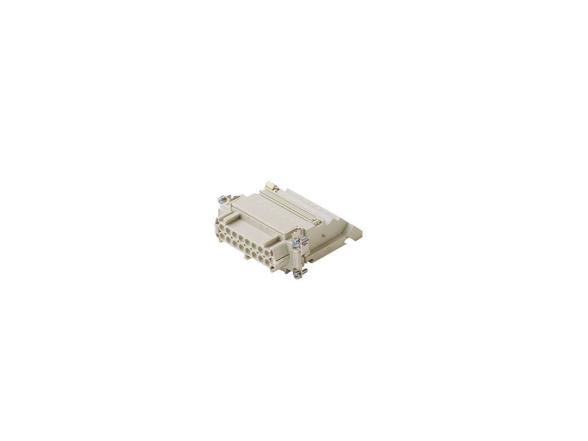 Inserts femelles 16P+T gauche 16A/500V - avec bornier, lame de pression