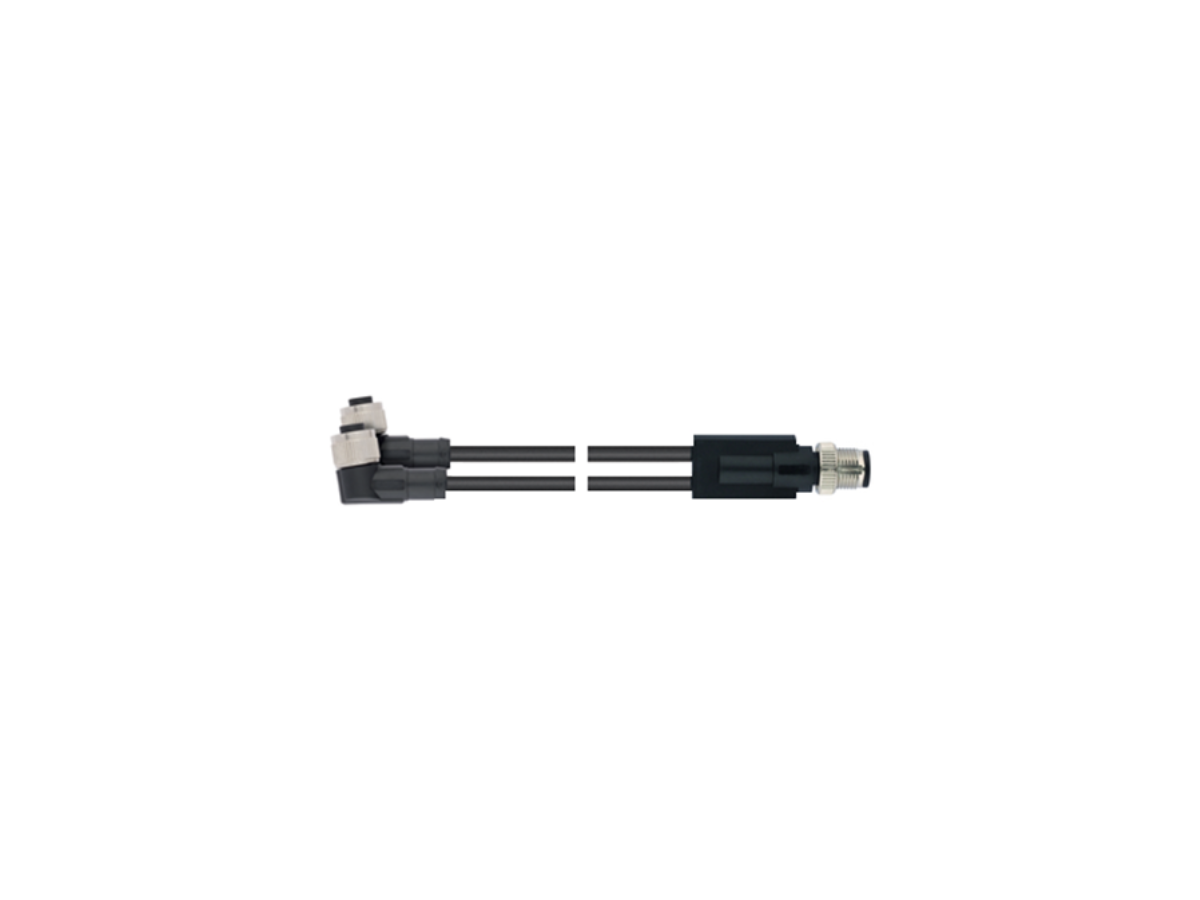 UNITRONIC SENSOR M12Y-M8 3P PUR 2m - M12 - 2xFemale 90° M8