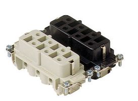 Inserts femelles 6 pôles 35A/400V, noir - à visser