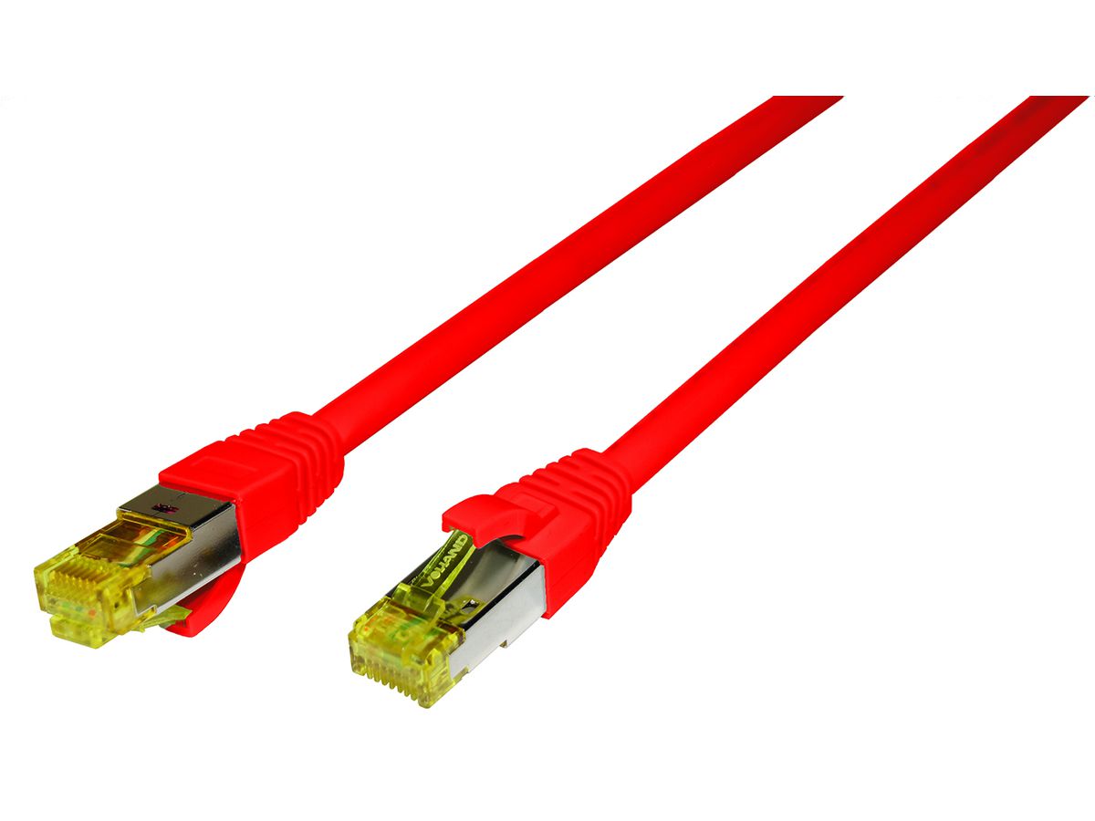 Patchcord Cat 6a S/FTP LSOH 0,25m rot - 4x2xAWG26/7 RJ45-RJ45 UL-certified