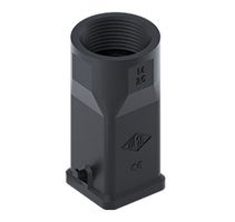 Capots noirs 1 levier sortie verticale - M25, plastique, 21x21mm