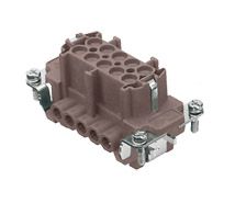 Inserts femelles 10 pôles 16A/500V - à visser, type 180°C