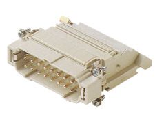 Inserts mâles 16P+T droit 16A/500V - avec bornier, lame de pression