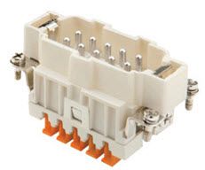 Inserts mâles 10 pôles 16A/500V - par lame de pression